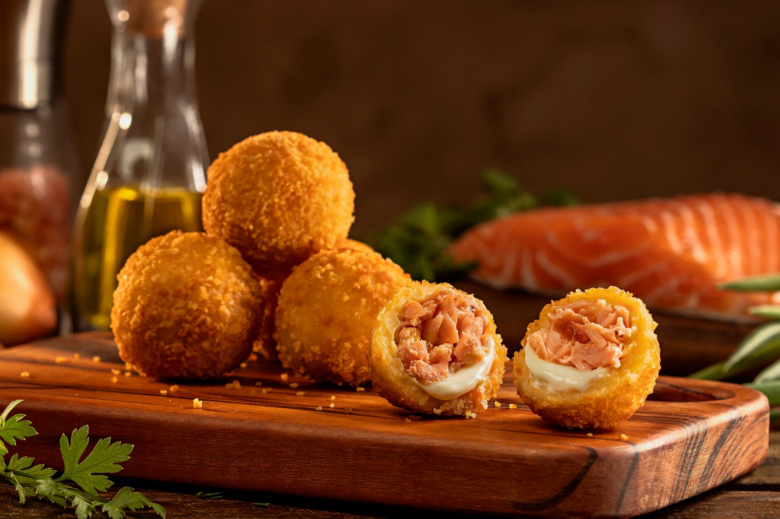 Croquete de Salmão com Cream Cheese